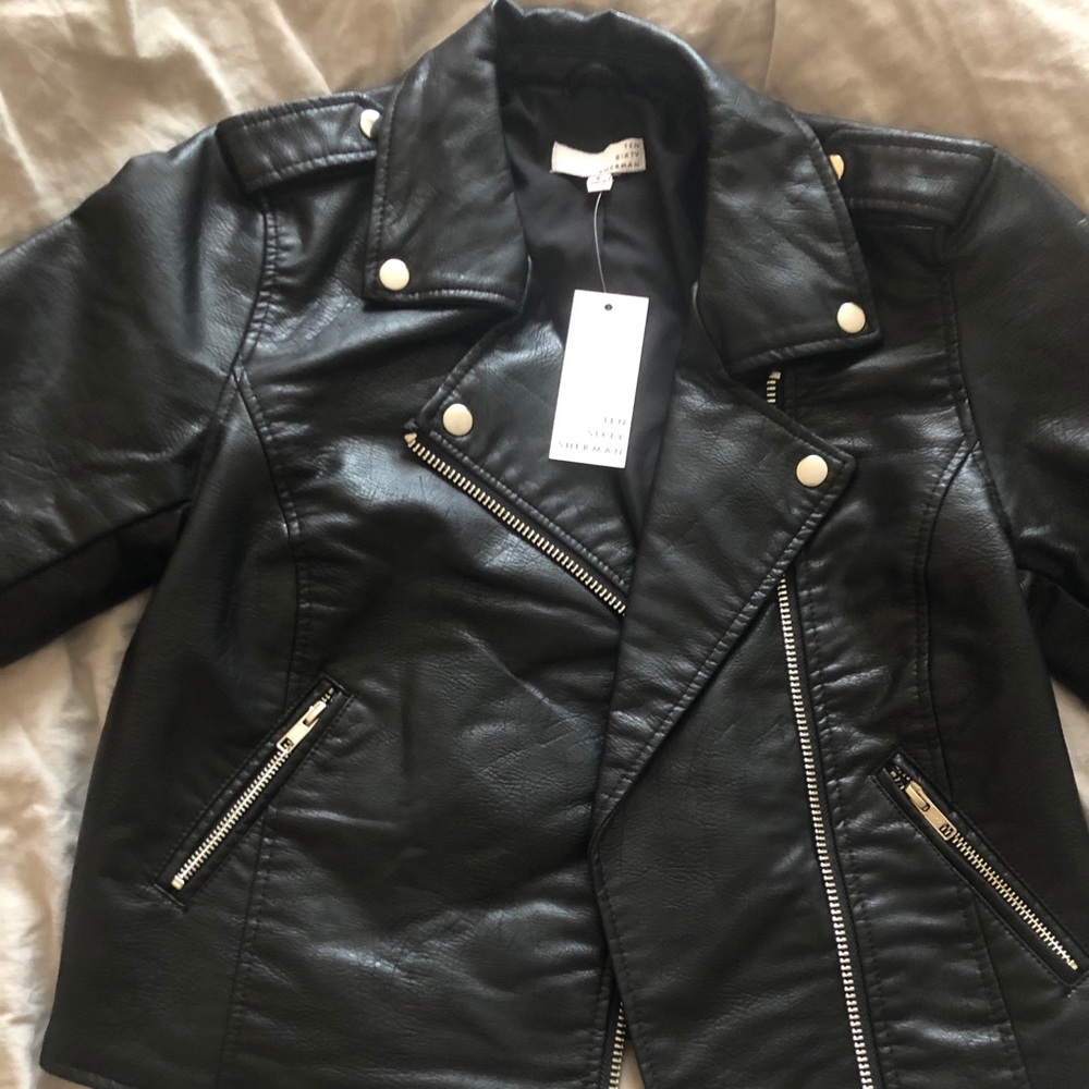 Leather jacket faux